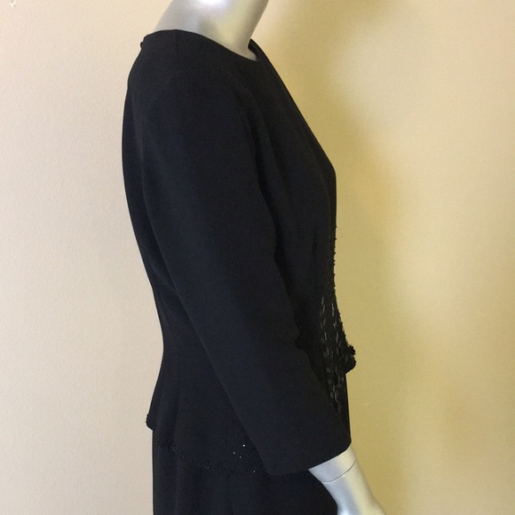 Donna Morgan Floral Beaded Formal Midi Dress 3/4 Sleeves - Picture 13 of 16